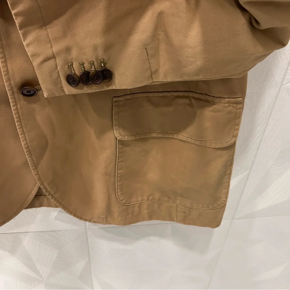 $195 DANIEL CREMIEUX TAN CHINO COTTON SPORT COAT BLAZER JACKET Large Excellent C